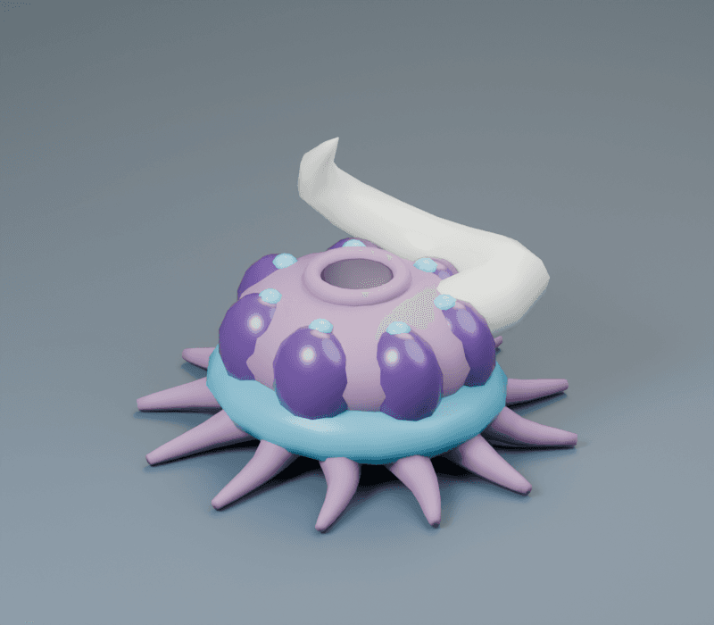Barb Polyp render, reverse view