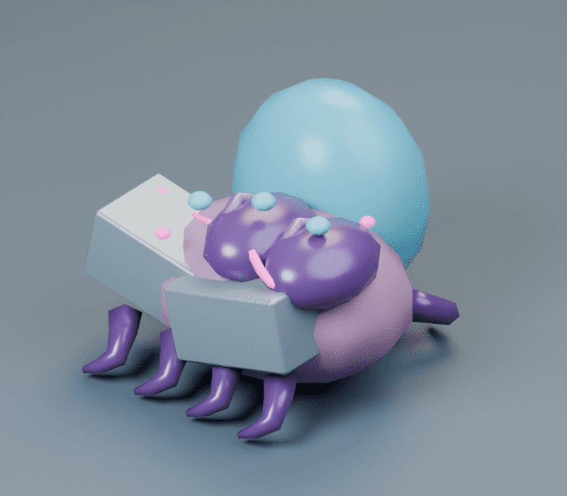 Husk render, reverse view