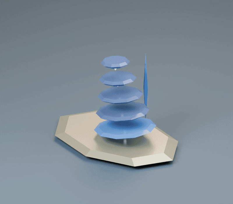Resonator render, reverse view