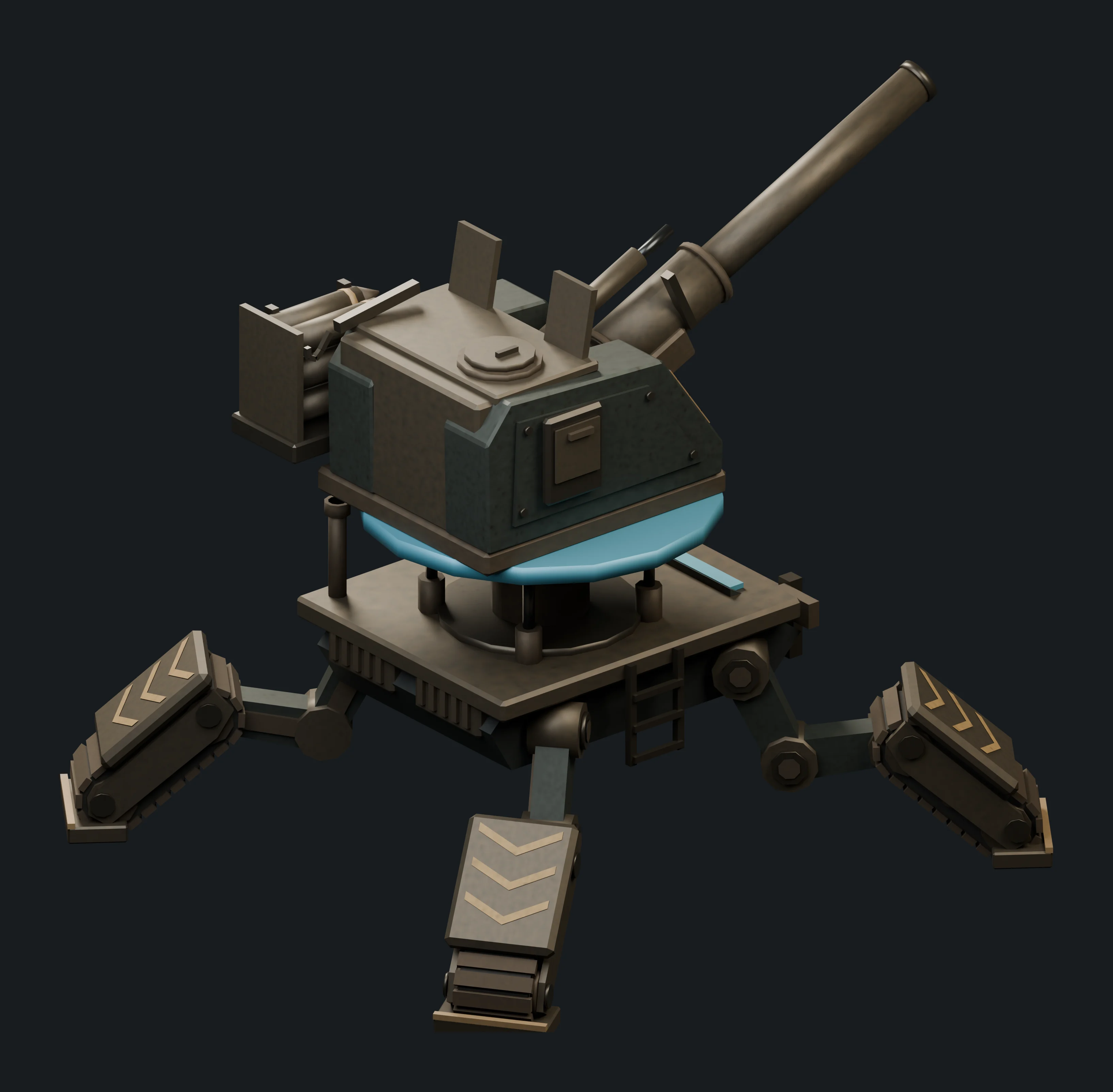 Bombard deployed, rear view